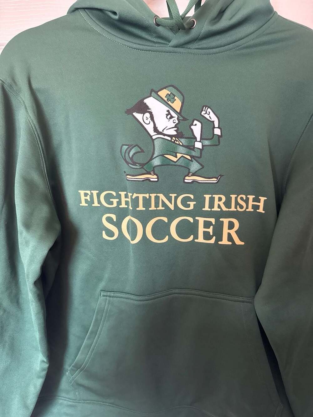Sport-Tek Notre Dame Fighting Irish Soccer Pullover Hoodie Green Small - Picture 2 of 6